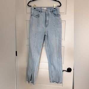 Abercrombie 90s Straight Ultra High Rise Split Hem Curve Love Size 30